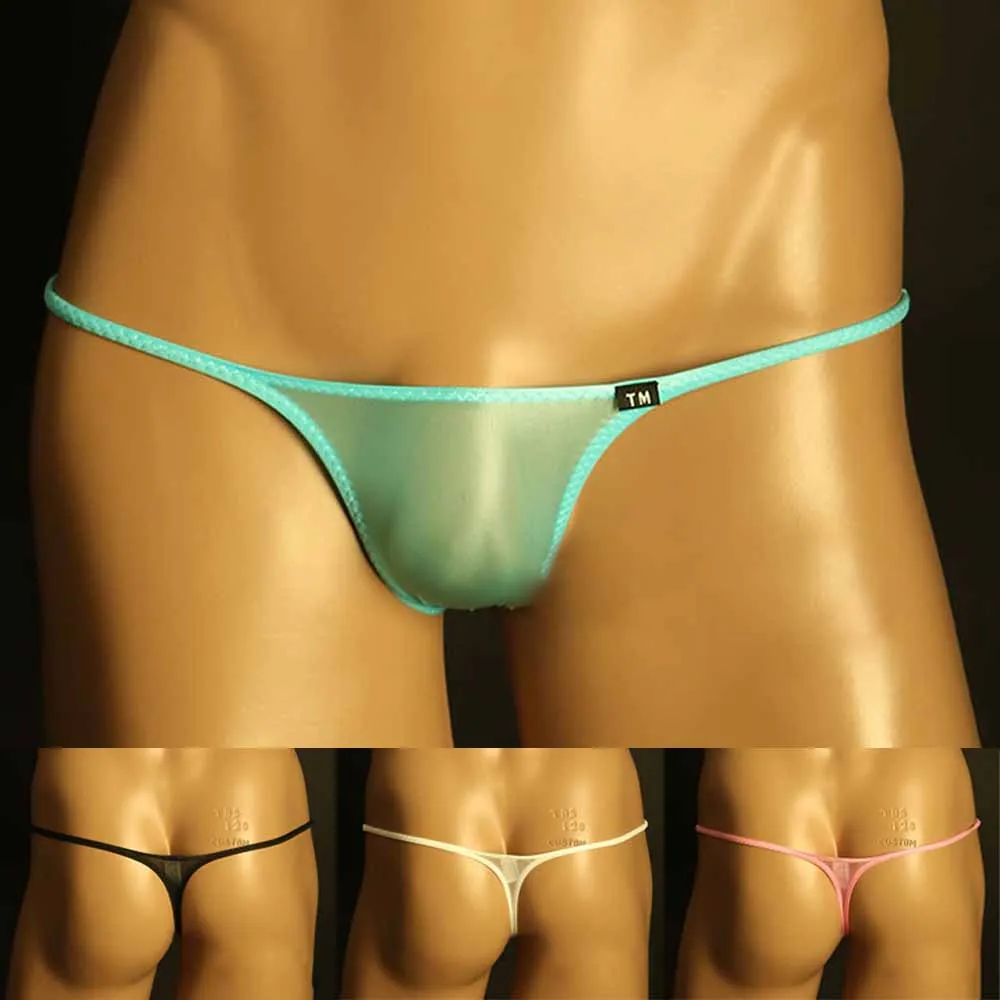 

Men Thongs Sexy G-String Sheer Pouch Briefs Low Rise Panties See Through Bikini Soft Comfortable Underwear Men Sensual Lingerie