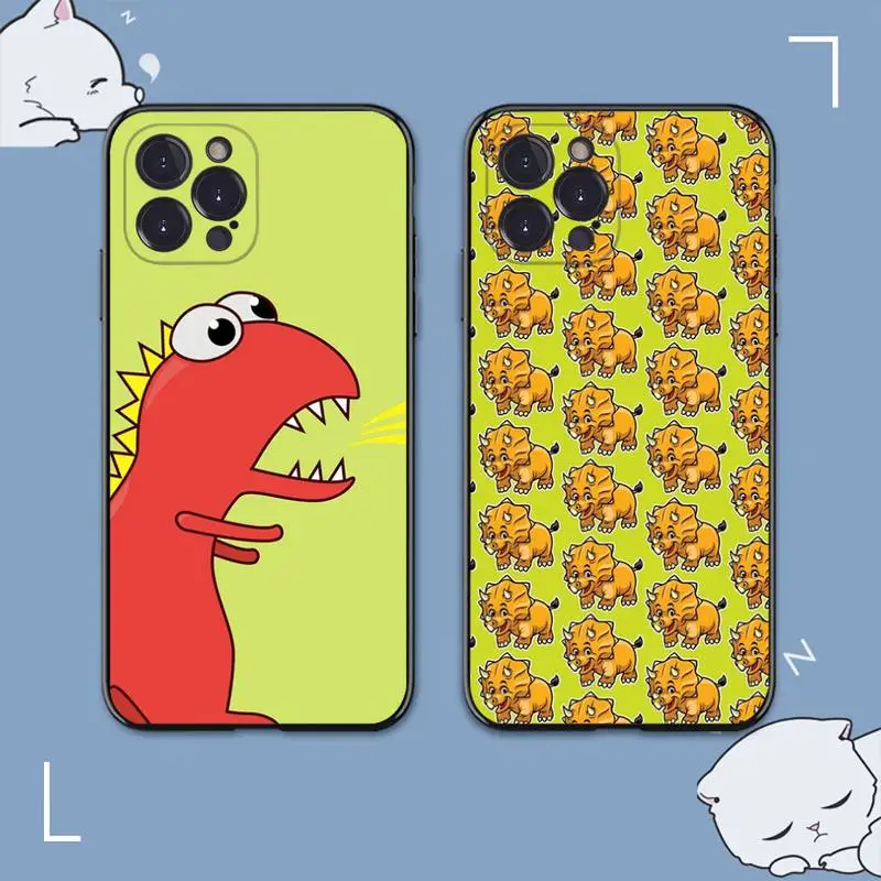 

Cute cartoon dinosaur Phone Case For iPhone 8 7 6 6S Plus X SE 2020 XR XS 14 11 12 13 Mini Pro Max Mobile Case
