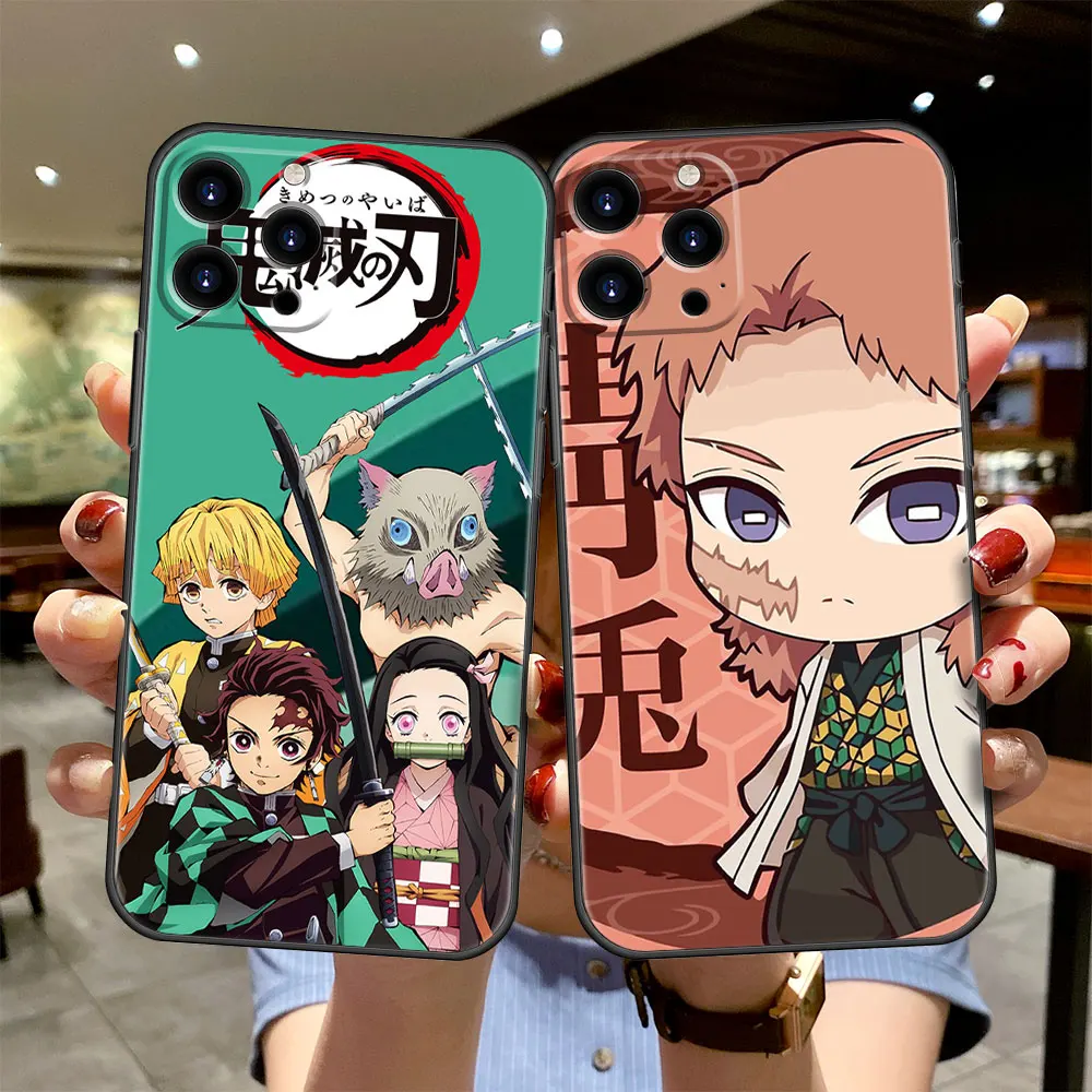 

Phone Silicone Case Funda for iPhone SE XS 7 XR 11 12 13 Pro Max 8 Plus 7plus 6plus 8p 13pro 7+ Protection Demon Slayer Cute