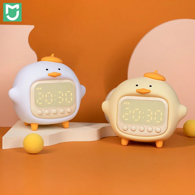 

XIAOMI MIJIA Creative Hug Duck Alarm Clock NightLight Cute Soft Light Accompanying Sleeping Adjustable Volume Clock Light
