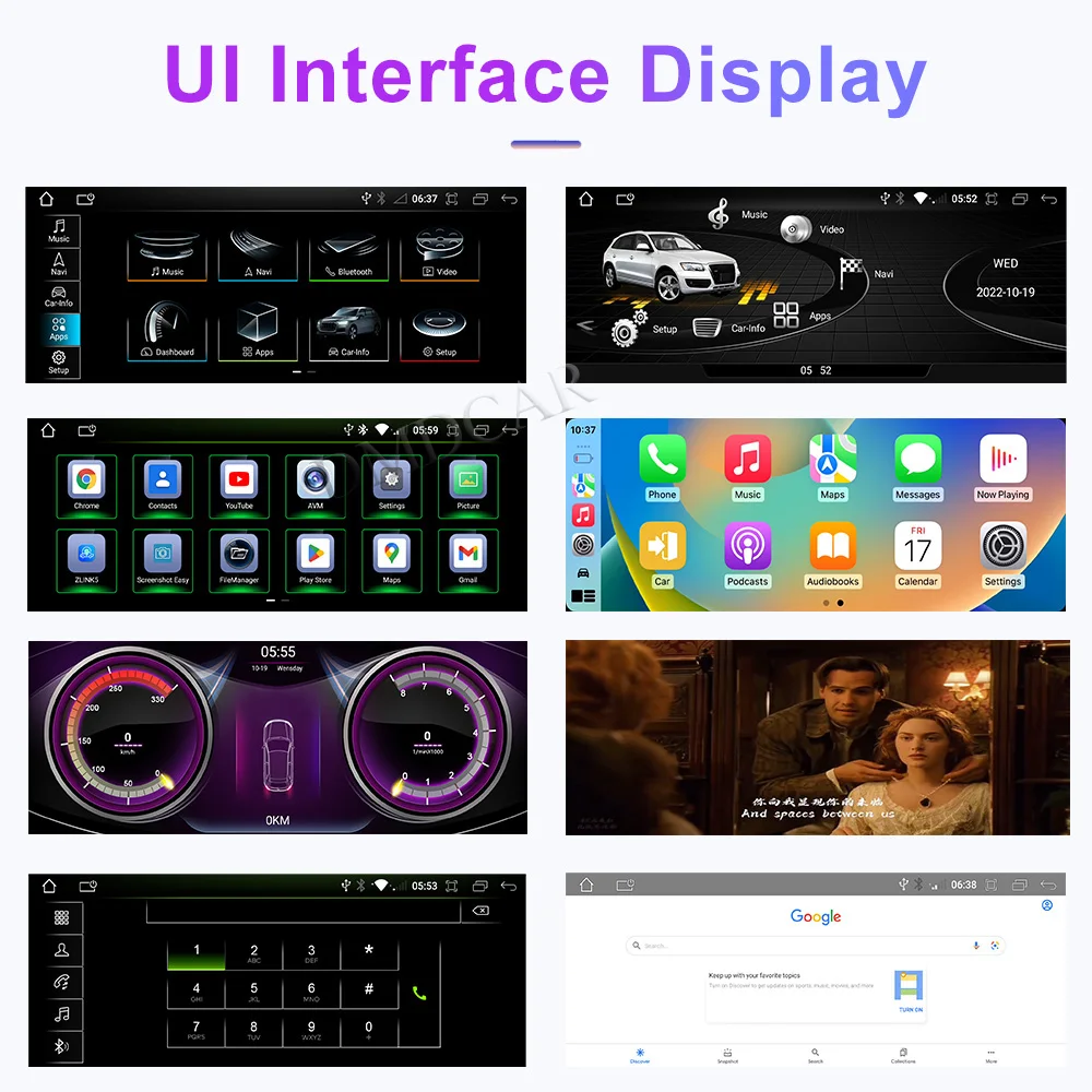 Автомобильный мультимедийный плеер 10 25 дюймов 8 ядер Android 13 GPS-навигация для Audi Q7