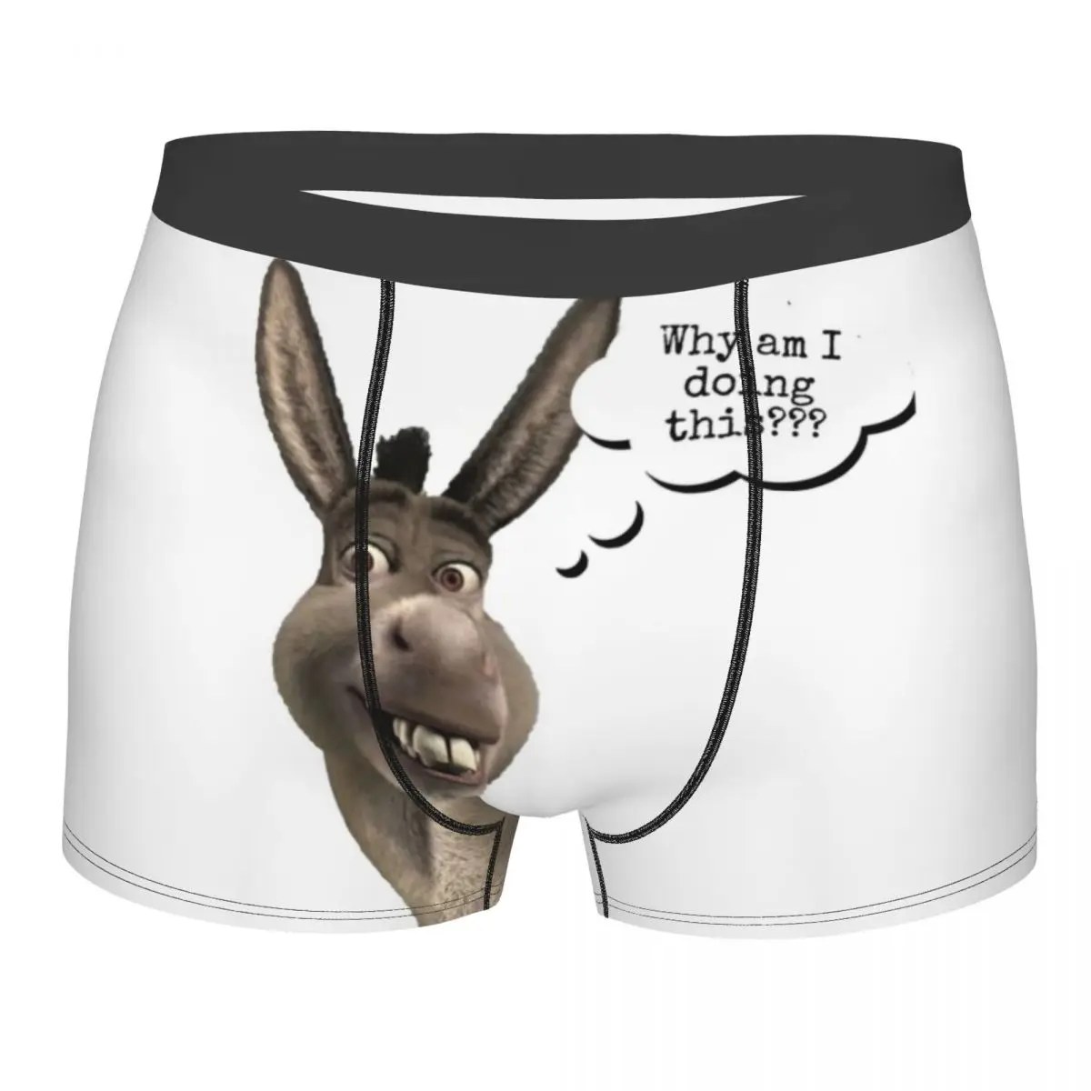 

Men Boxer Shorts Panties Donkey Why Am I Doing This Breathable Underwear Shrek Meme Homme Novelty Underpants