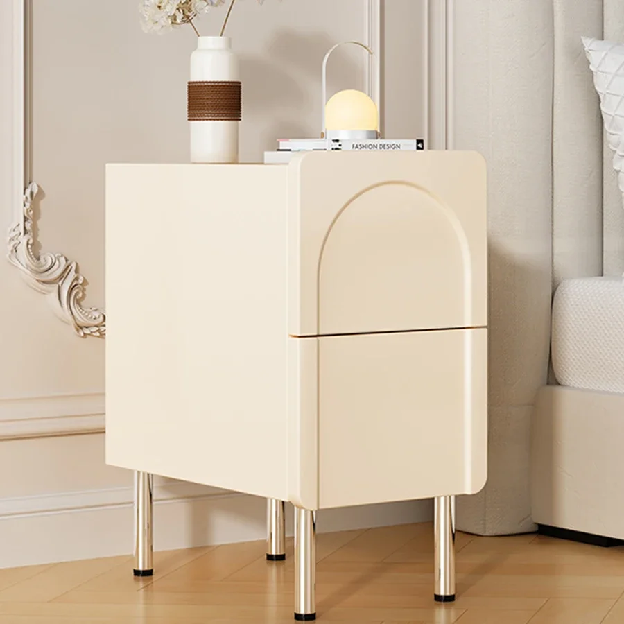 

White Storage Box Nightstands Drawers Narrow Design Pretty Bedside Table Mid Century Italian Table De Chevet Bedroom Furniture