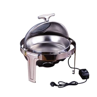 high quality hotel stainless steel buffet catering heater round hot pot food heater kitchenware set