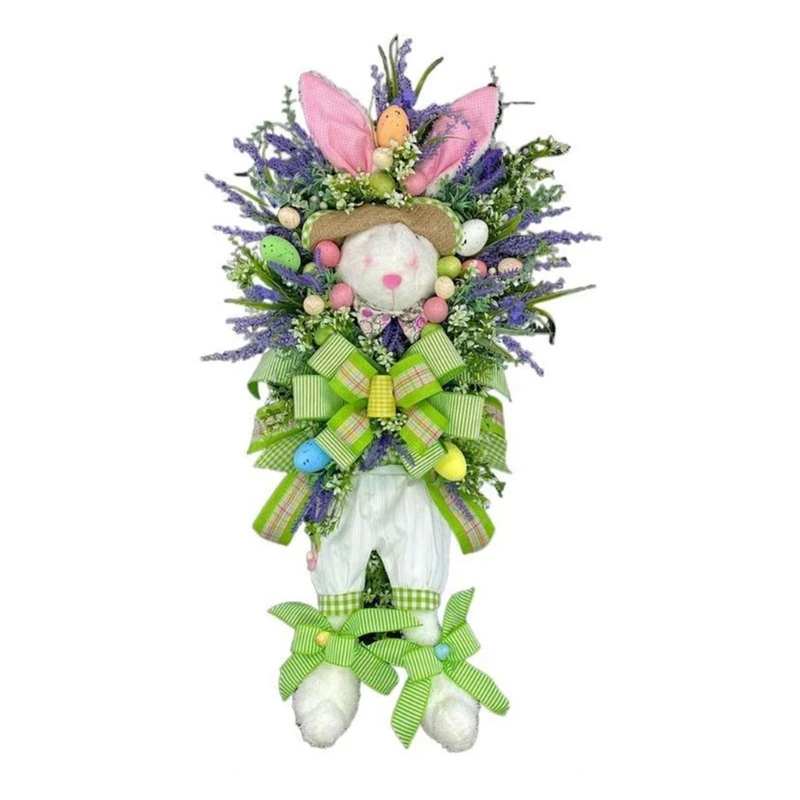 

Easter Bunny Wreath Cute Rabbit Pendant Art Crafts Decor Accessories