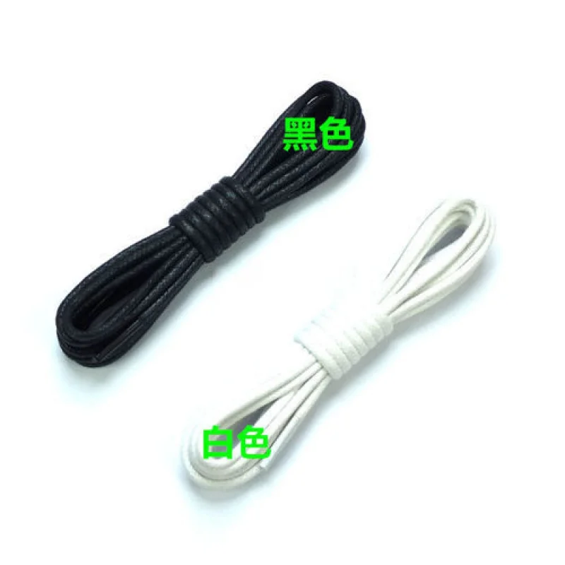 

YIN FENG Buy Two Pairs and Get One Free Pair of Wax Shoelaces round Thick0.3Men's and Women's Leather Shoes Black and White Brow