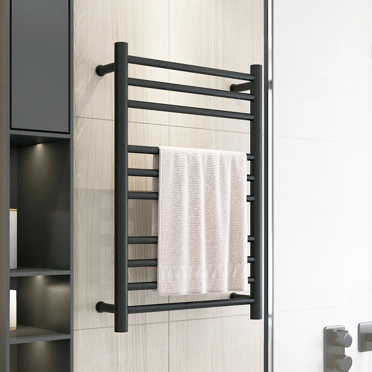 

Luxury Wall Mount Radiator Waterproof Ipx4 Black Heated Towel Rail Towel Warmer Rack