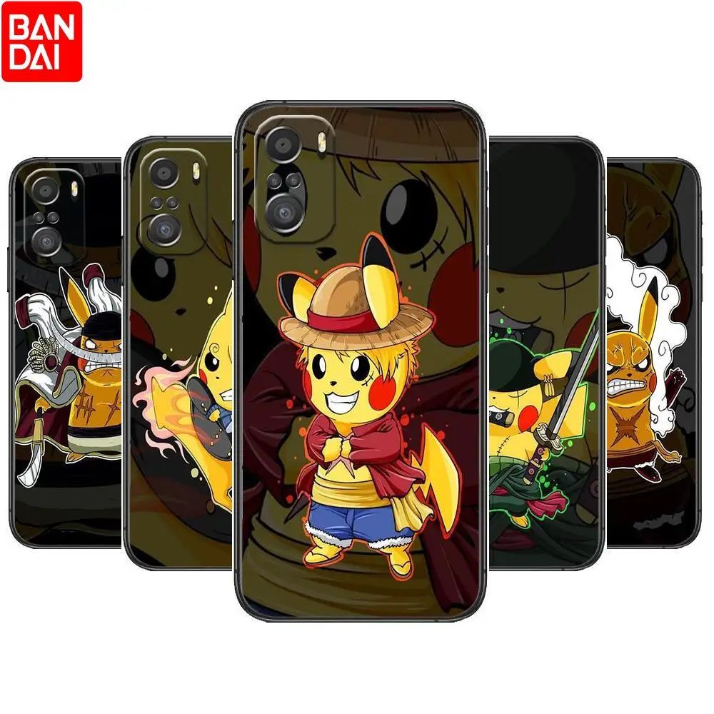 

One Piece Pikachu Cute Phone Case For xiaomi mi 11 Lite pro Ultra 10s 9 8 MIX 4 FOLD 10T 5g Black Cover Silicone Back Prett