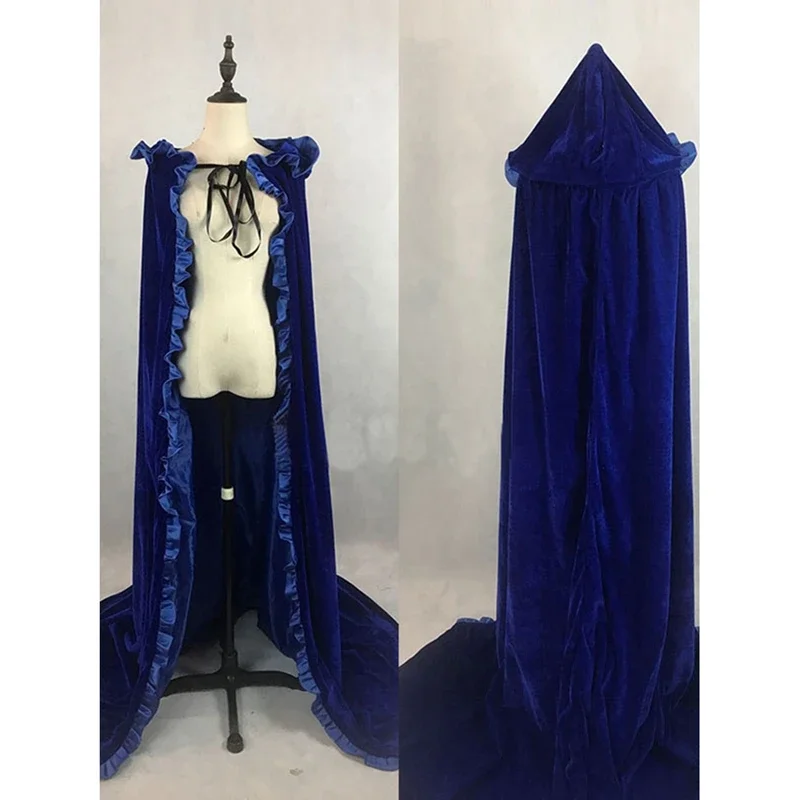 Взрослый вампир средневековая винтажная толстовка с капюшоном бархатный плащ