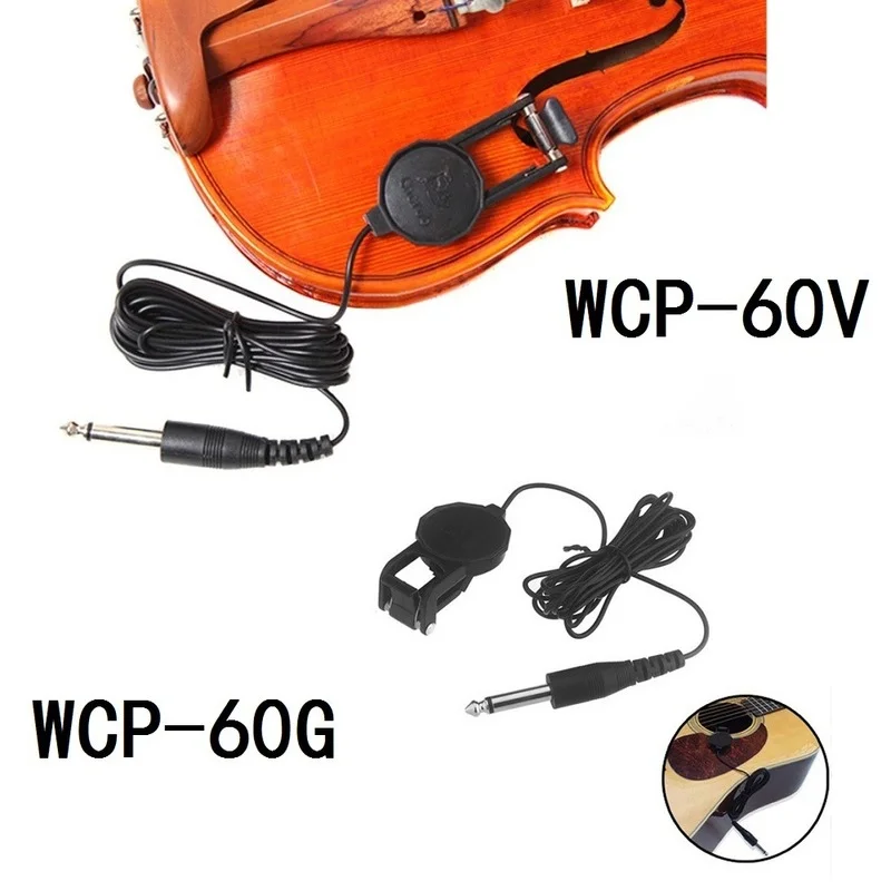 

Cherub WCP-60V Pickup for Violin, WCP-60G Pickup for Guitar Clip-on Pickup with 14 Jack 2.5M Cable Compact Professional