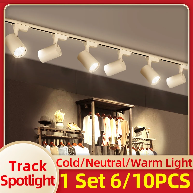 Spot LED Track Light COB Full Set 220V Stripe Lighting Fixtu