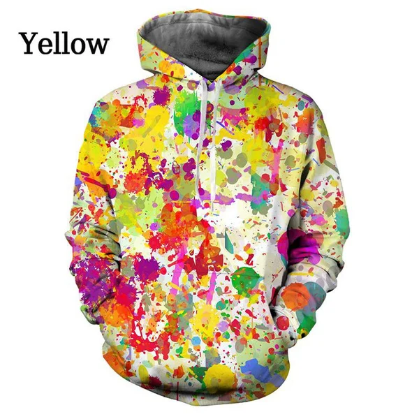 

Splash Ink Art Hoodies Men Women Fashion Cool Clothing 3D Print Colorful Harajuku Style Sweatshirt Hip Hop Graffiti Streetwear