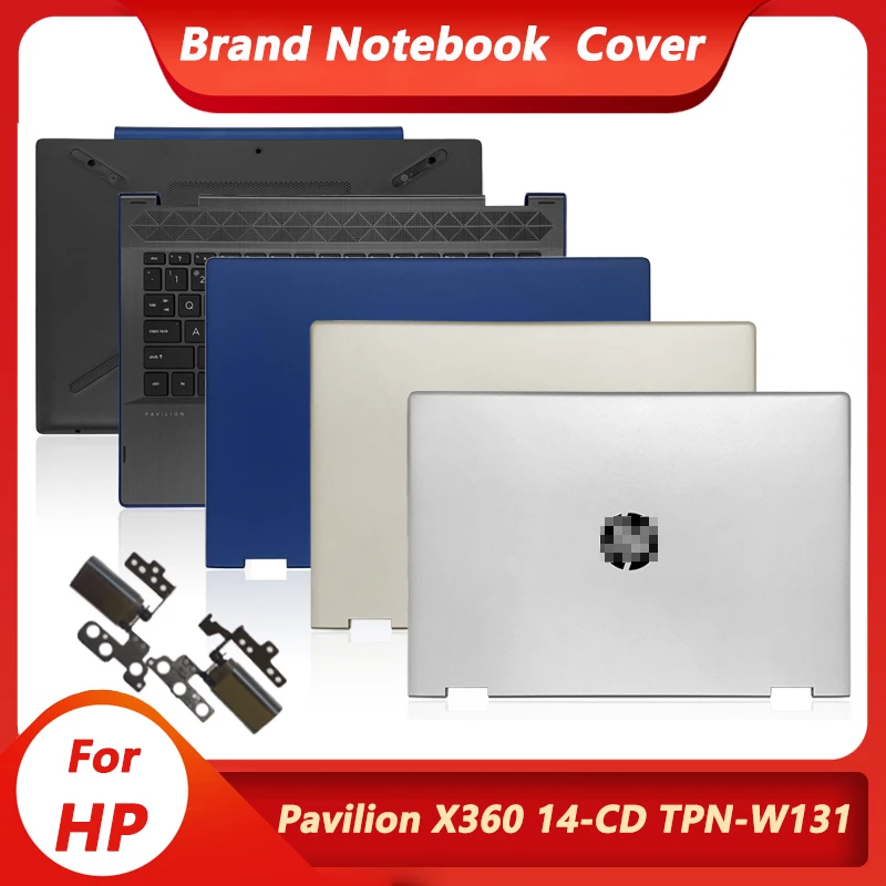 جديد ل HP بافيليون X360 14-CD TPN-W131 LCD الغطاء الخلفي/Palmrest مع لوحة المفاتيح أسفل حافظة LCD مفصلات غطاء اللمس/لا اللمس الأزرق