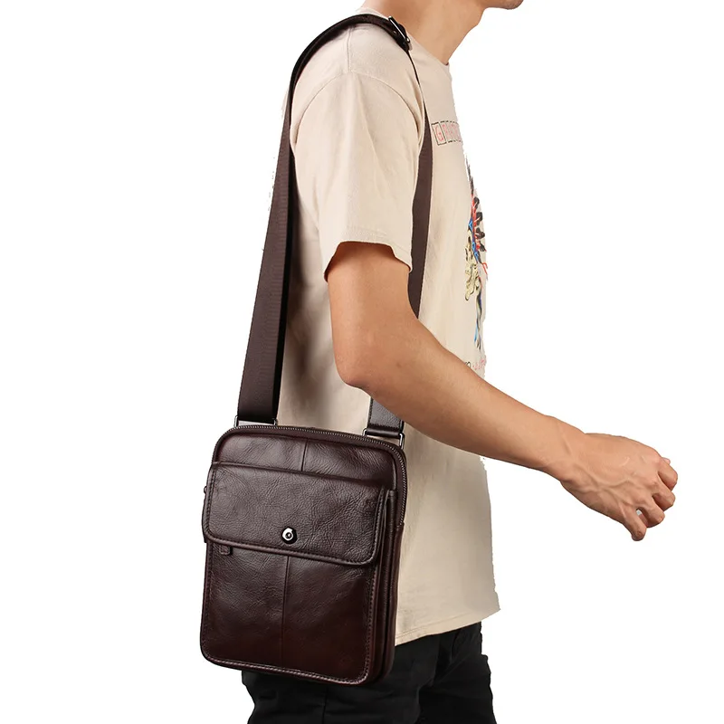 

High quality grade Vertical Briefcase New men's shoulder bag Fashion casual genuine leather men's bag crossbody bag male handbag