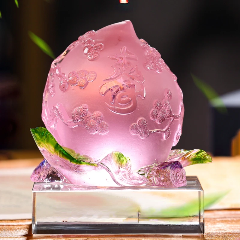 

Стеклянная поделка подарок на день рождения Songqiao долговечность Персиковое Украшение Мебель для гостиной