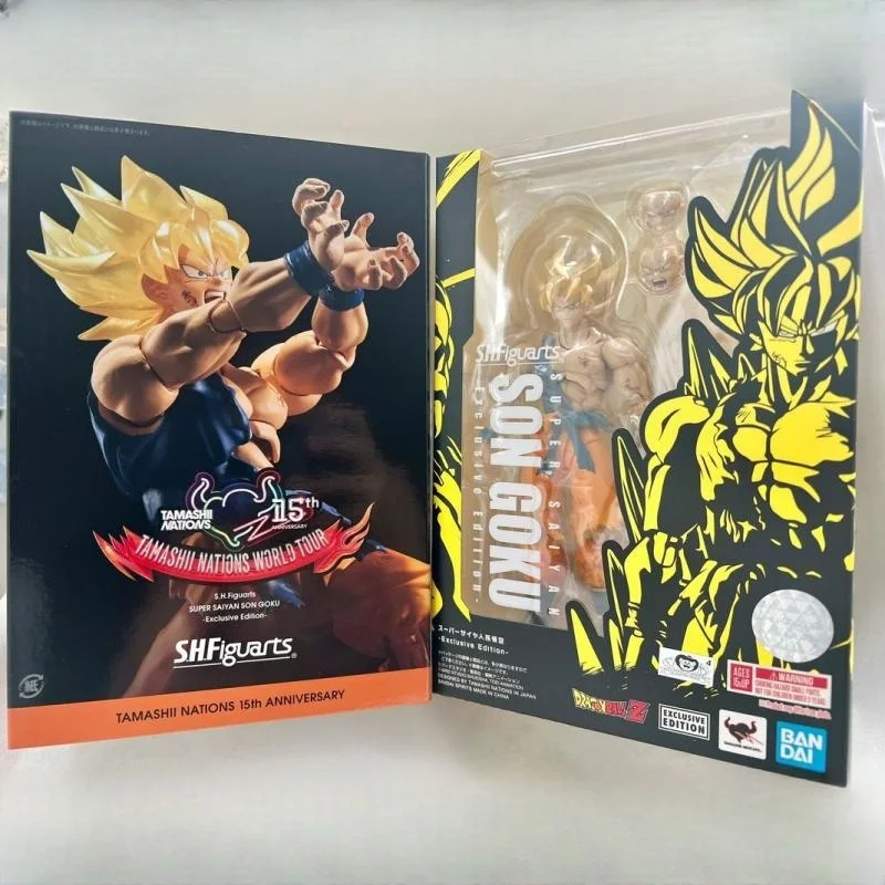 

14cm Bandai Originate Dragon Ball Goku S.h Figuarts Super Saiyan Frieza Action Figure Battle Damage Form Boxed Model Doll Toys