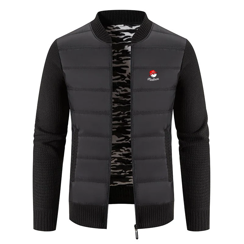 

Golf Men's Jacket Jacket New Autumn and Winter Knitted Sweater Jacket Plus Velvet Thick Casual Men's Jacket Zipper Coat Jacket