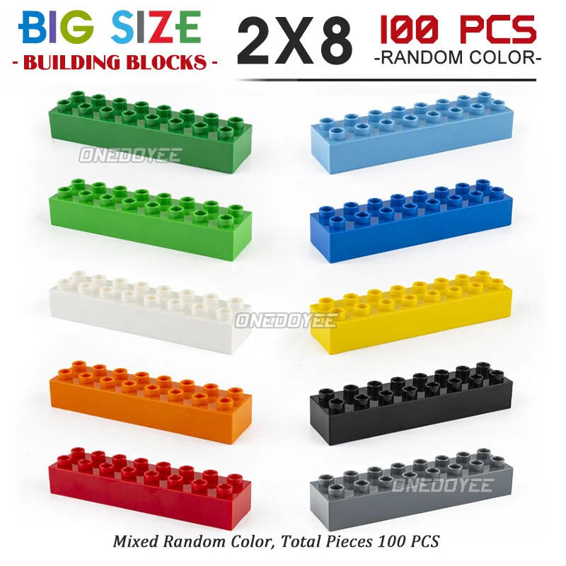 DIY 2x8 MOC Large Building Block Compatible Base Plate Colour Large Building Block Block Kids Educational Toys 2023