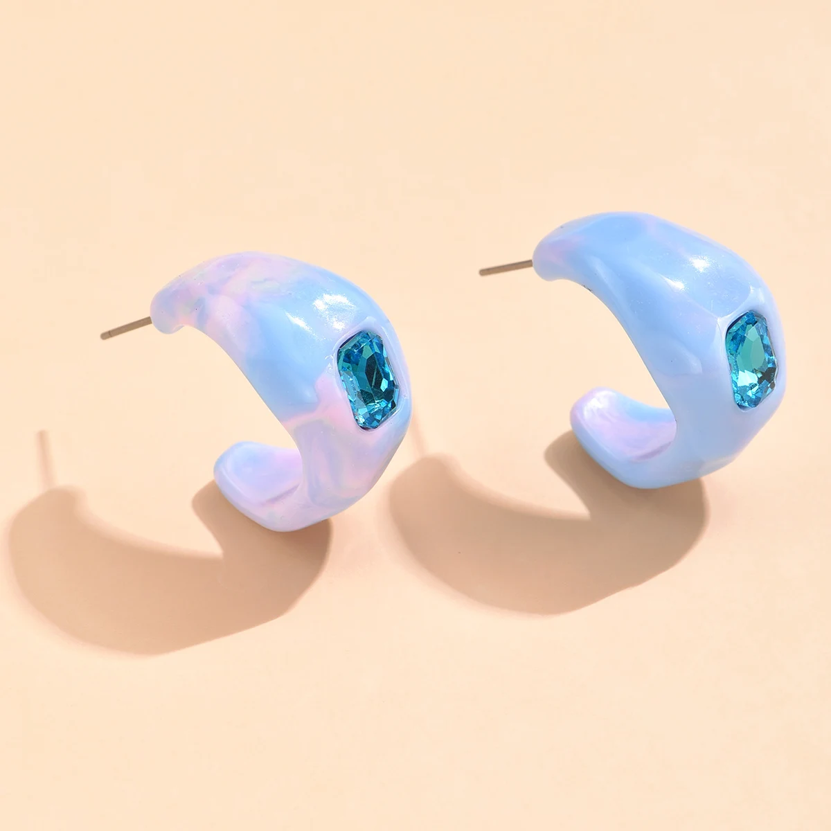 

New Vintage Colorful Acrylic Transparent Resin Circel Hoop Earrings Geometric For Women Girls Travel Party Jewelry