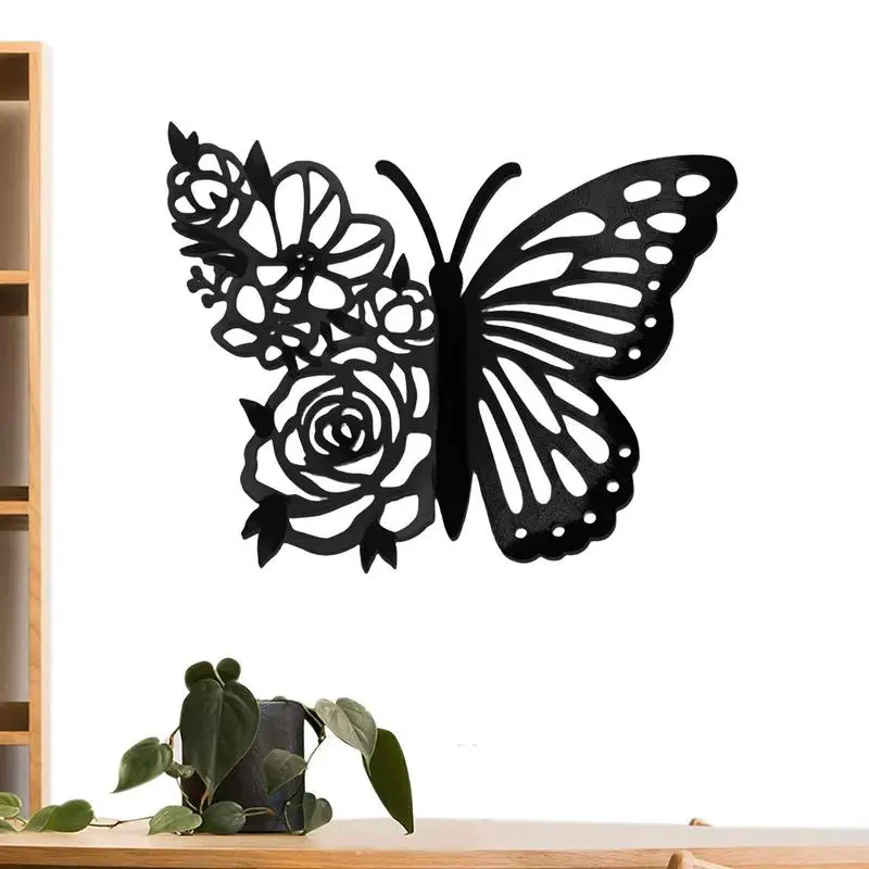 

Wall Butterfly Decorations 3D Metal 3D Butterfly Sculpture Outdoor Wall Art Hanging Garden Decorations Indoor Home Ornaments For