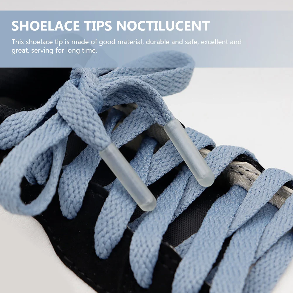 8 Pcs Shoelace Head Tips Noctilucent Laces Sneakers Aglets Ends Replacement Decorative Shoulder Strap
