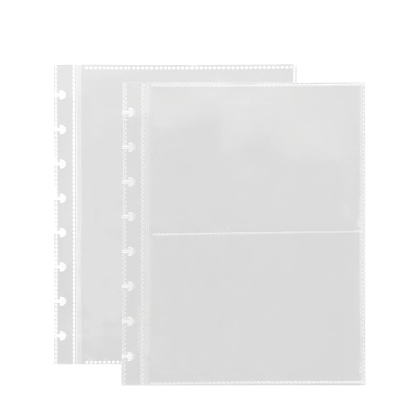 25pcs/Lot Transparent PP Plastic Bags Mushroom Hole Notebook Loose Leaf Document Holder Information Inner Page Envelope Folder