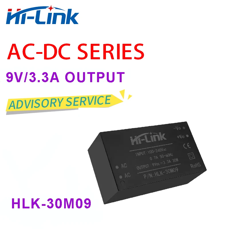 

Free Shipping 2pcs/lot HLK-30M09 AC DC converter module 24V 1250mA 30W Output DC Switch Power Supply for Power Adapter