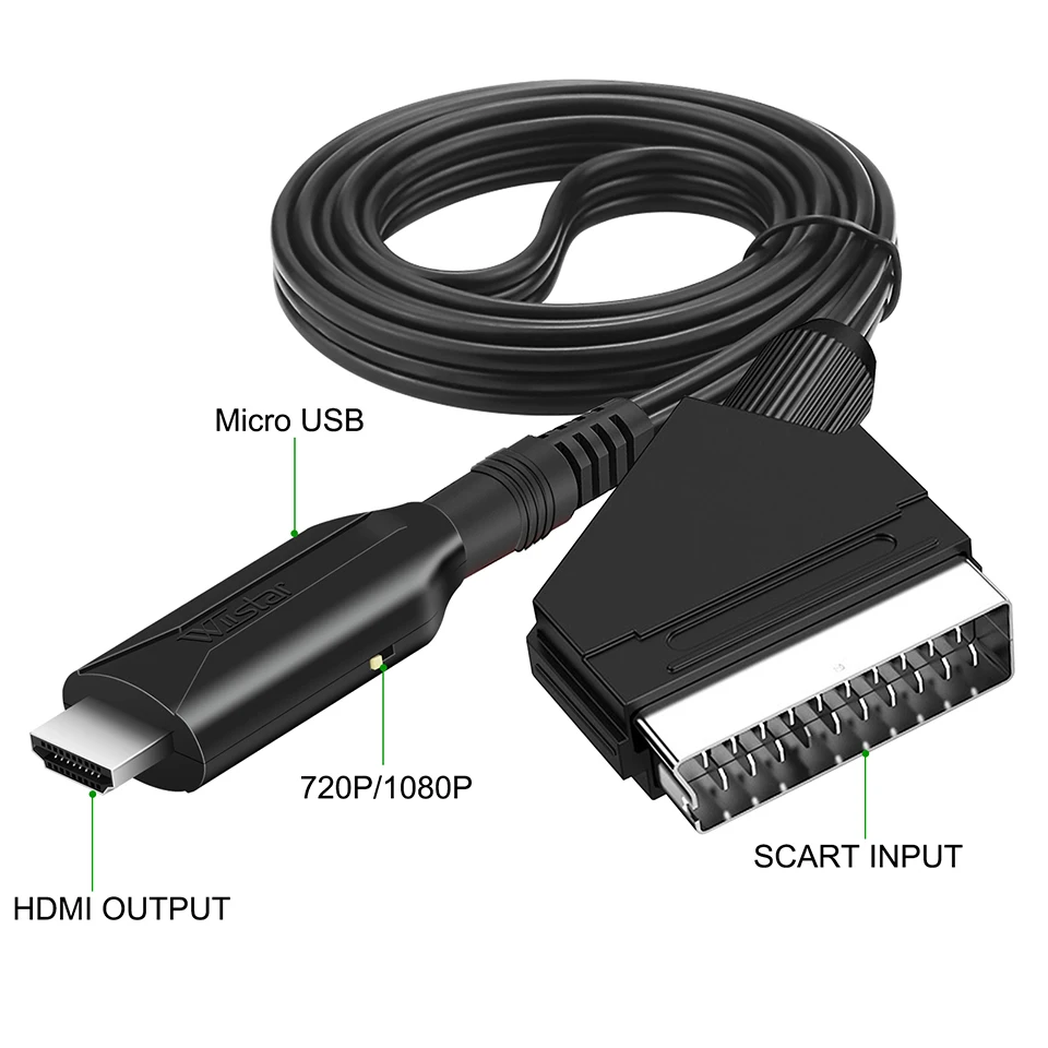Переходник SCART на HDMI для видео аудио высококлассный преобразователь 1080P/NTSC/PAL HD ТВ