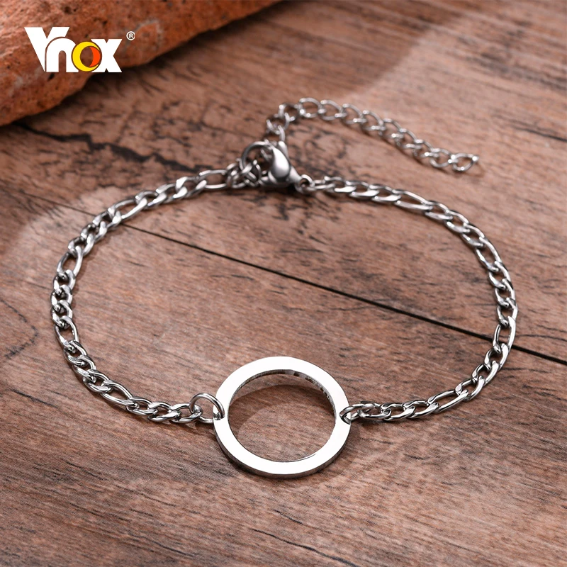 

Vnox Casual Figaro Chain Bracelets for Men, Anti Allergy Stainless Steel Male Wristband Accessory, Length Adjustable