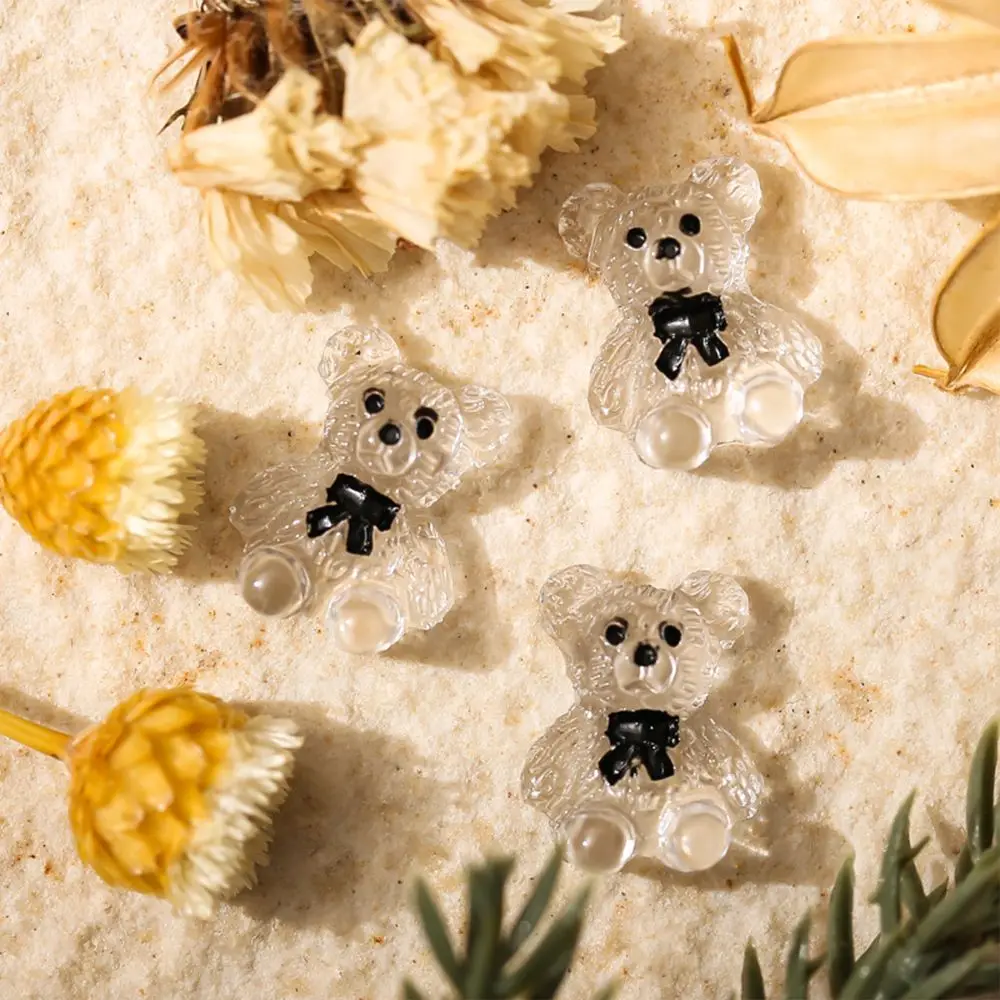 

New Fashion Transparent Jelly Bear Nail Art Jewelry Cartoon Metal Rabbit Luxurious DIY Nail Art Decorations