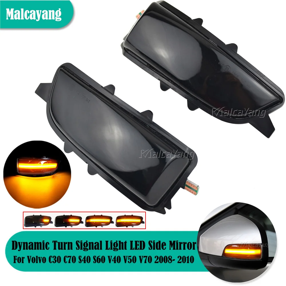 

LED Dynamic Turn Signal Light For Volvo C30 C70 S40 V40 V50 V70 S60 S80 Side Rearview Repeater Blinker Lamp