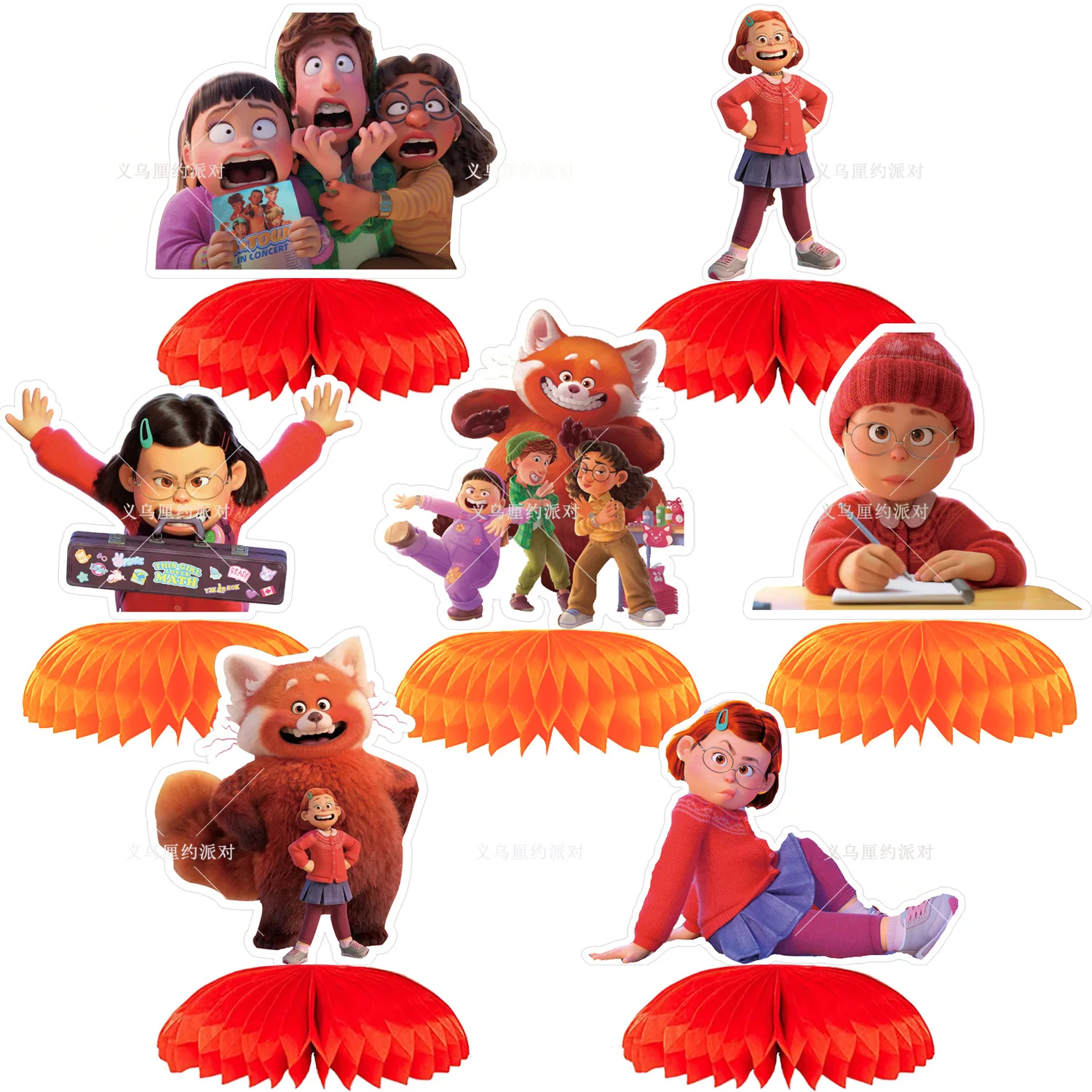 

Disney Turnings Red Decoration Game Birthday Party Honeycomb Paper Fan Ornament Ball Supplies Kid Mask Christmas Indoor