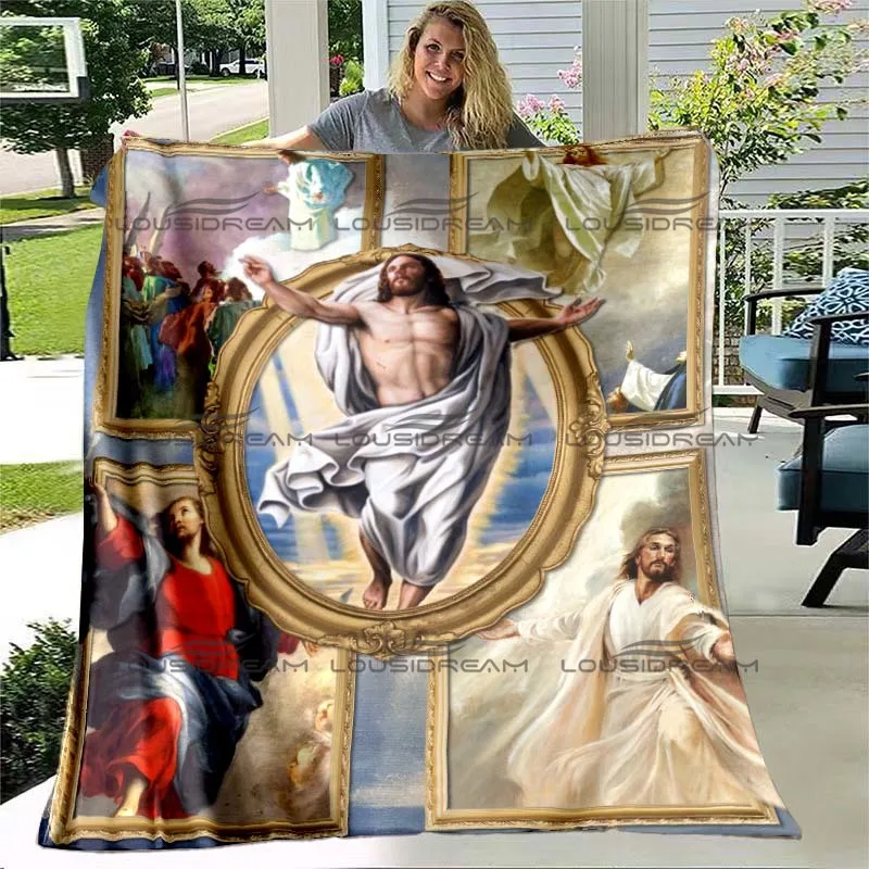 

Jesus Ascension Oil Painting Cool Blanket Lightweight Comfortable Soft Breathable Super Warm Blanket Bedding Travel Bedding