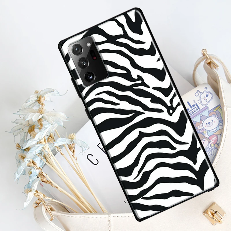 Zebra Skin Print Silicone Case For Samsung Galaxy S8 S9 S10 S20 FE S21 Plus Note 20 Ultra S22 Ultra Cover images - 6