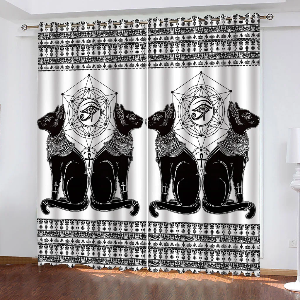 Занавески для гостиной 3D занавески из древнего Египта с креативным узором