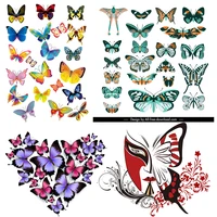 cartoon butterfly iron on patches heat transfer designs clothing thermoadhesive patches appliques for bows ironing applications