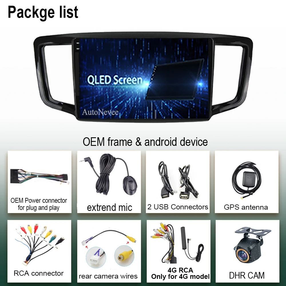 Автомобильный монитор No 2Din Bluetooth Android 13 для Honda Odyssey 5 RC 2013-2019-экран навигация авто