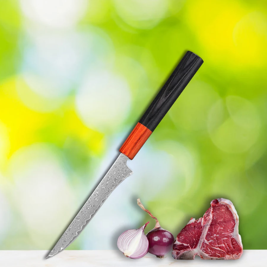 5 4-дюймовый нож для обвалки дамасская нержавеющая сталь кухонный кухонные