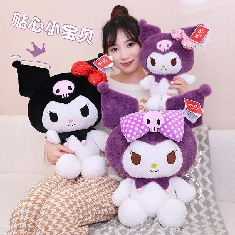 

Kawaii Sanrio Cartoon Plush Toy Cartoon Kuromi Throw Pillows Car Sleeping Sofa Cushions Soft Stuffed Doll Toys Girl Kids Gifts