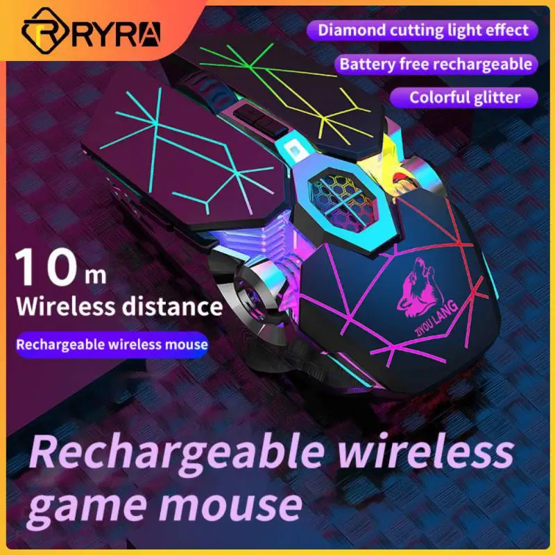 

RYRA Wired Gaming Mouse 2400 DPI Optical 6 Button USB Mouse With RGB BackLight Mute Mice For Desktop Laptop Computer Gamer Mouse