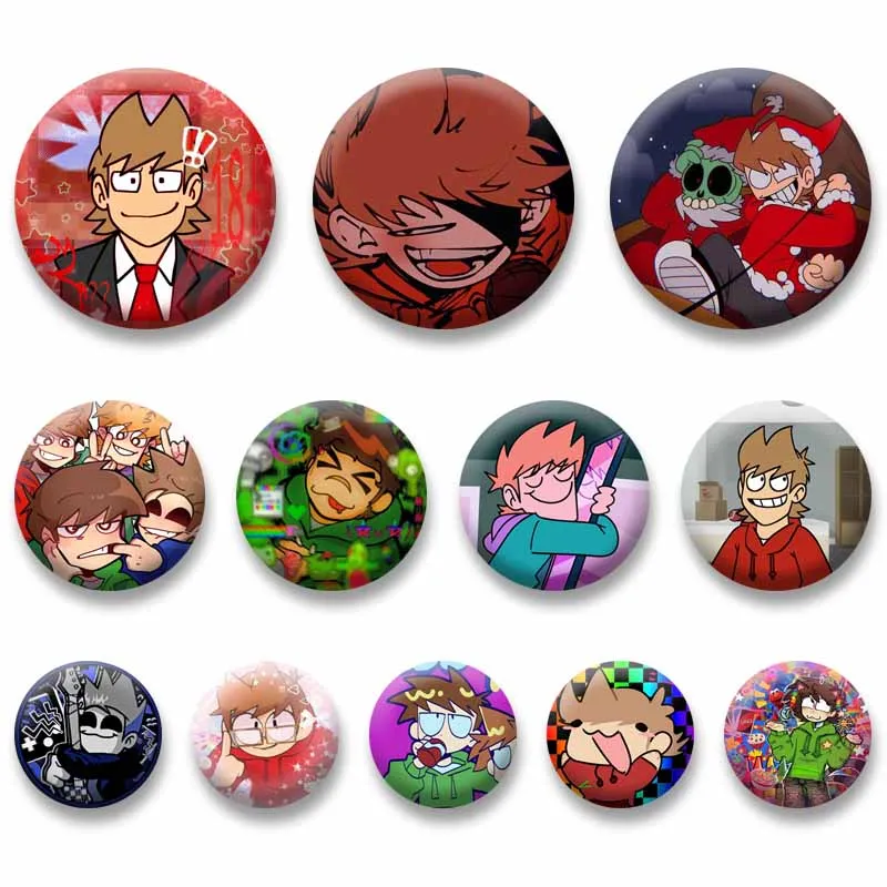 Фото Забавные значки-броши E-Eddsworld с Тордом Эддом (мем), мультяшные значки для сумок, обуви, головных уборов, аксессуары, украшения, игрушки, подарки №2