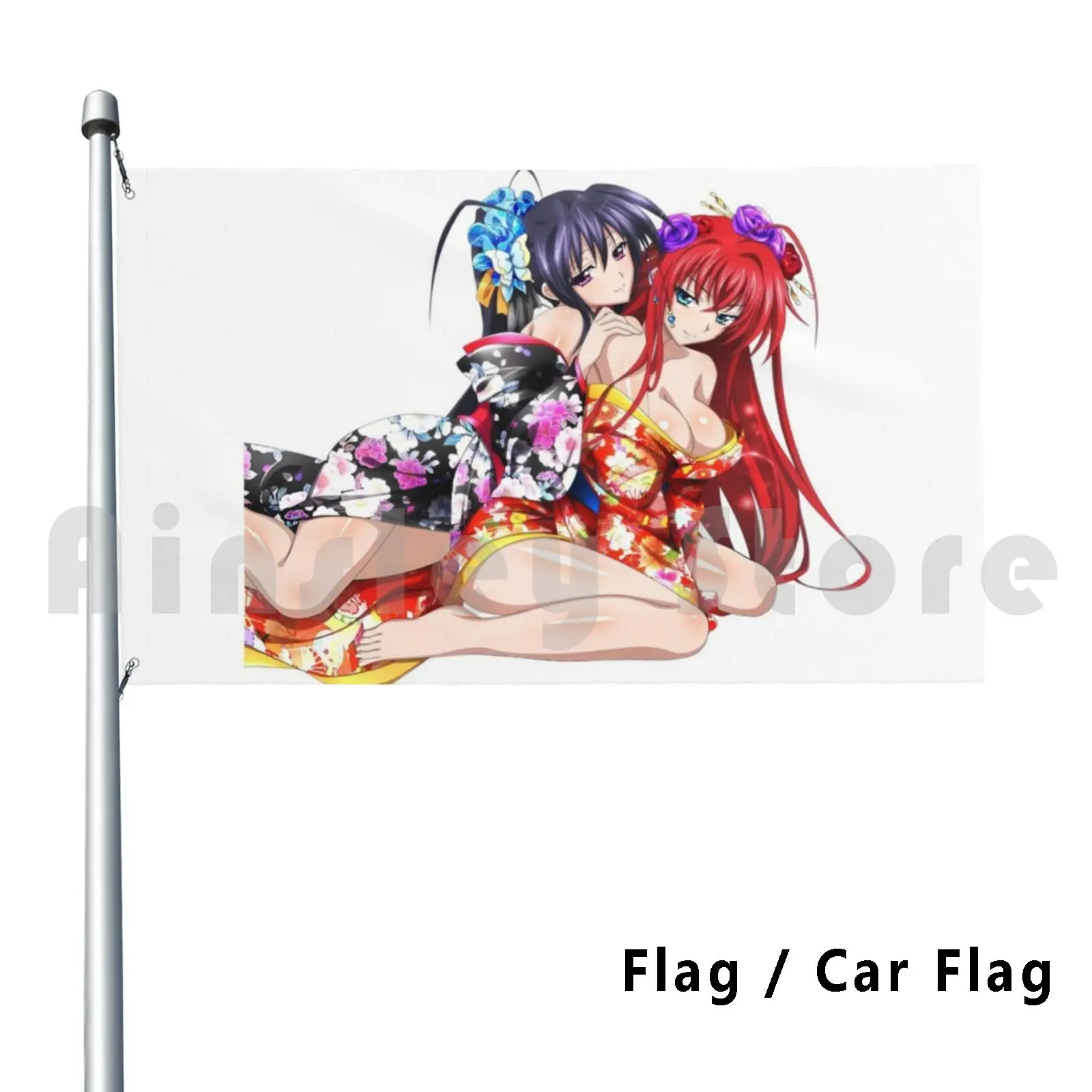 

Lewd Anime Girl-Ecchi / Hentai Babe # 109-High School Dxd-Himejima Akeno , Rias Gremory Outdoor Decor Flag Car Flag High