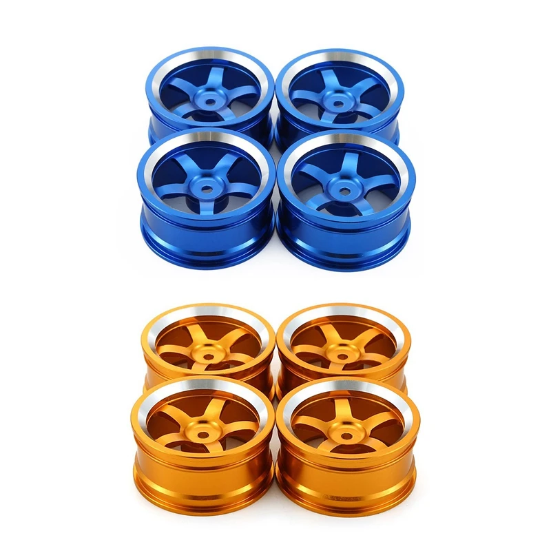 

8Pcs Aluminum 52MM Wheel Rims For RC 1/10 On-Road Drift Traxxas HSP Tamiya HPI Kyosho Redcat SAKURA,Dark Blue & Yellow