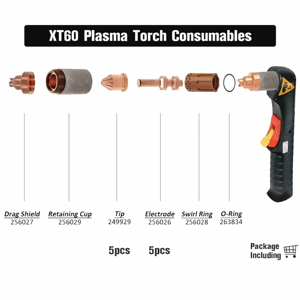 

10pcs/set Welding Accessories Electrode For Miller Spectrum XT60 Plasma Torch High-quality Plasma Torch Electrode
