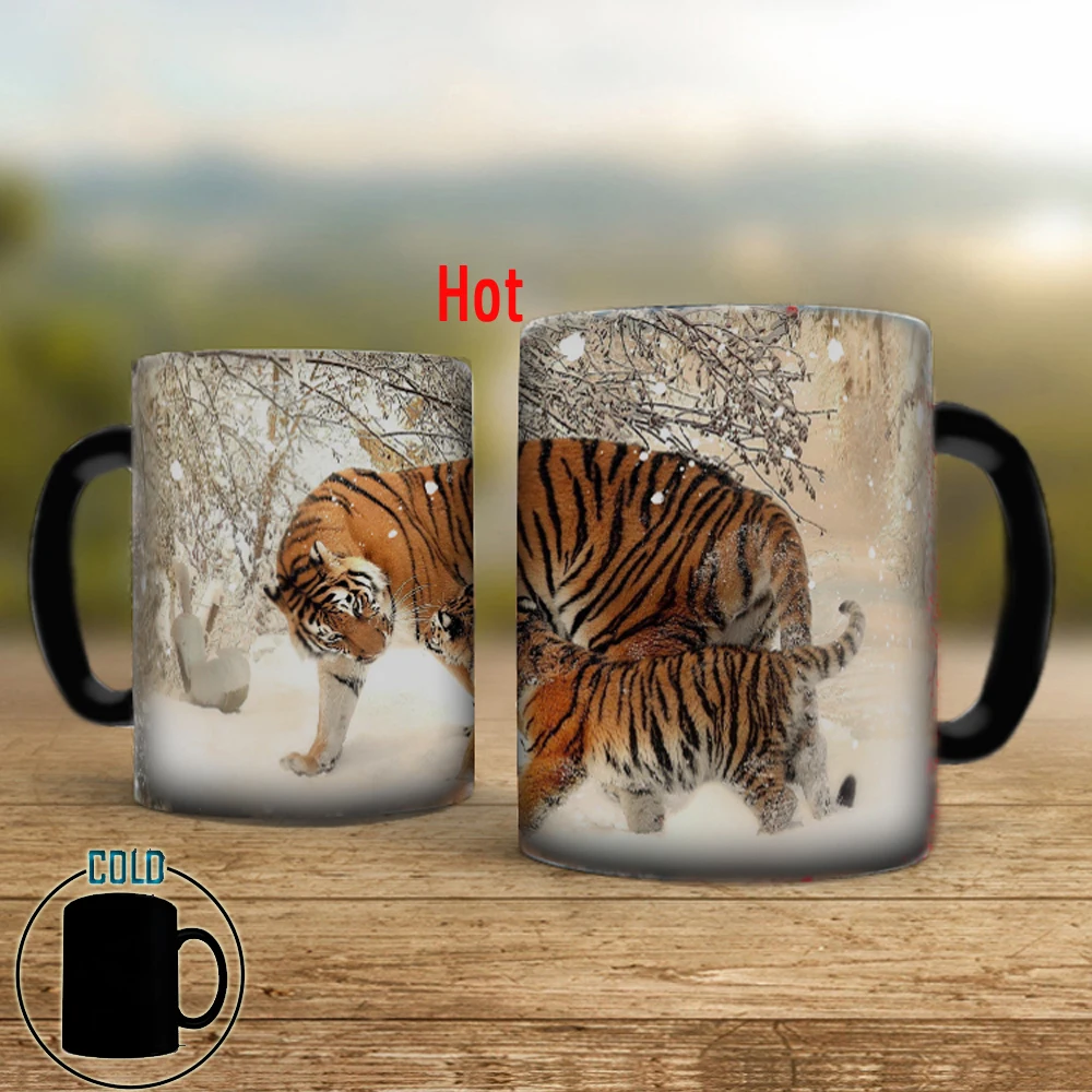 Mother and Baby Tiger 330ml Mom Birthday Gift Color Changing