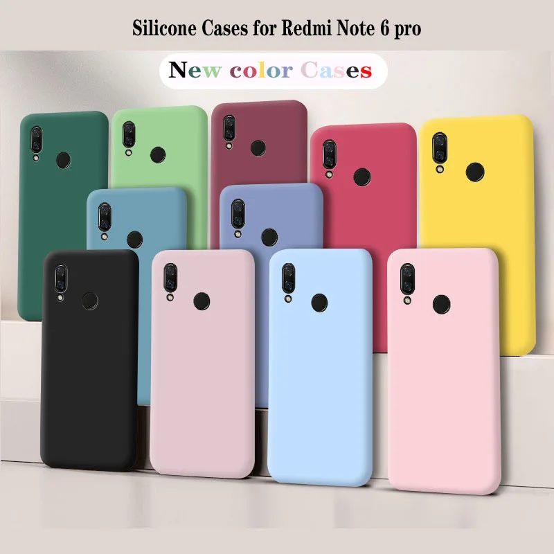 

For Xiaomi Redmi Note 6 Pro Fundas Original Case For Redmi Note6 Pro Shockproof TPU Liquid Silicone Protective Phone Back Cover