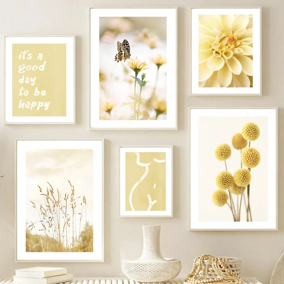 Настенный Художественный Холст С Подсолнухом Орхидеей Бабочкой