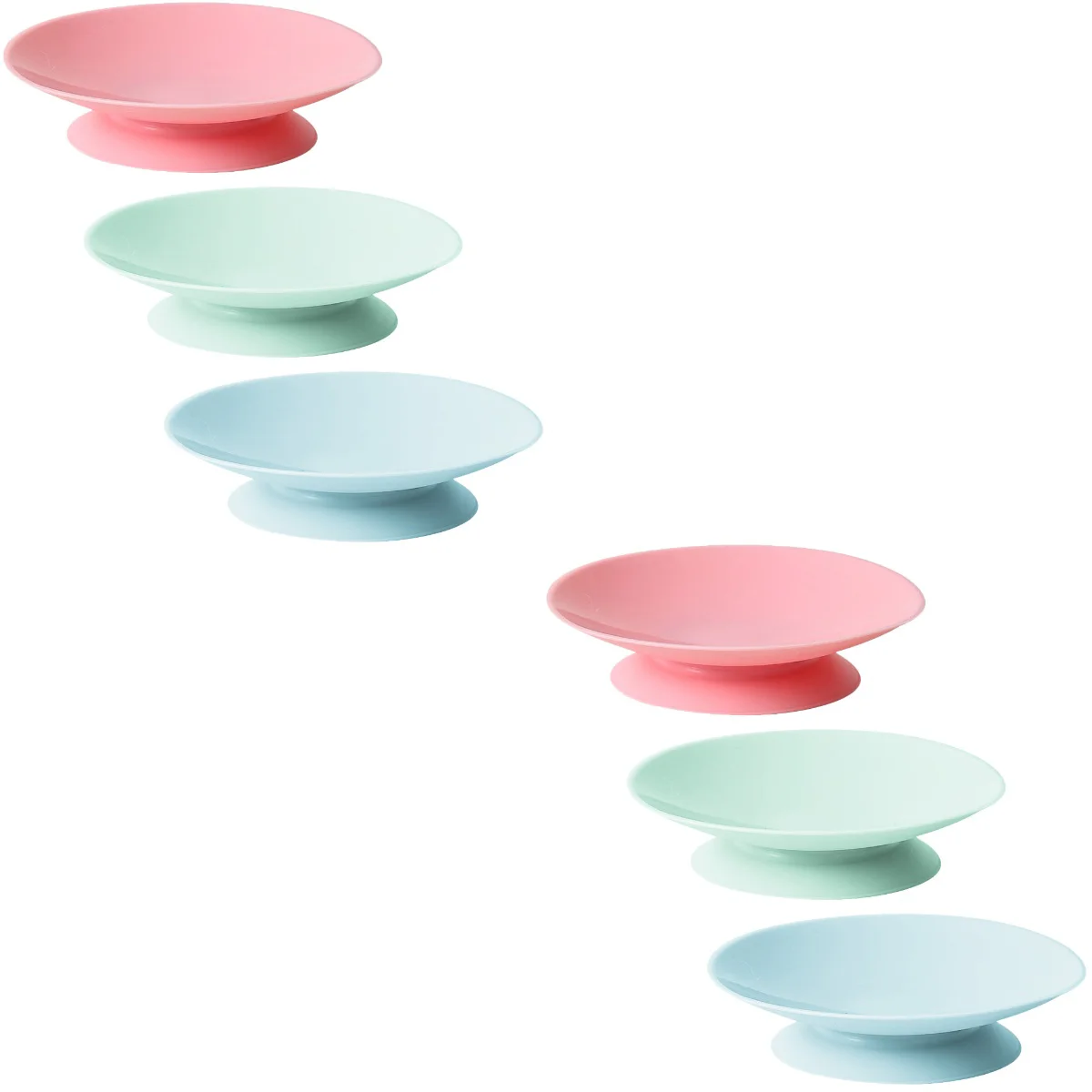 

6 Pcs Sucker Pads Home Toddler Cutlery Tableware Plate Bowl Dish Fixing Silica Gel Infant Suction Silicone Elder Baby