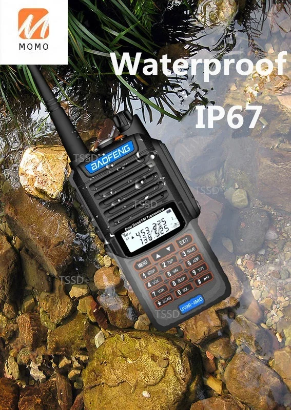 UV9R-AMG IP67 водонепроницаемая Двухдиапазонная Портативная радиостанция Walkie Talkie