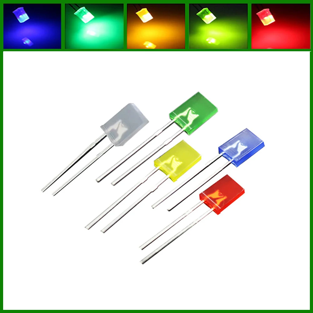 

100 Pcs 2x5x7 LED Diode Lights 257 Single Super Bright Lighting Bulb Lamp Electronics Components Indicator Light Emitting Diodes